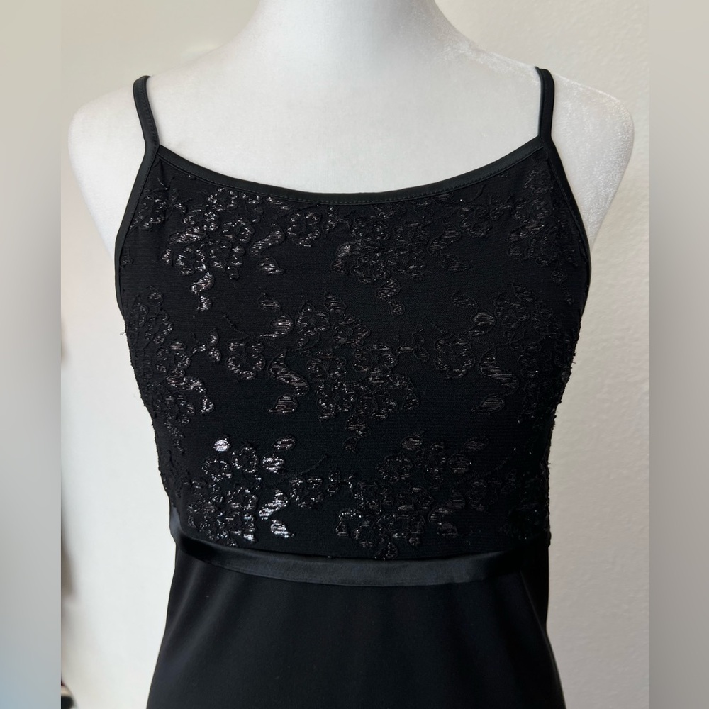 Vintage Y2K Byer Too! California Black Spaghetti Strap Maxi Formal Dress Sz. M - Picture 4 of 10